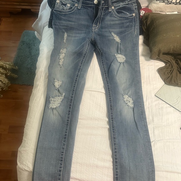 Miss Me Women's Skinny Jeans - Blue - Picture 3 of 6